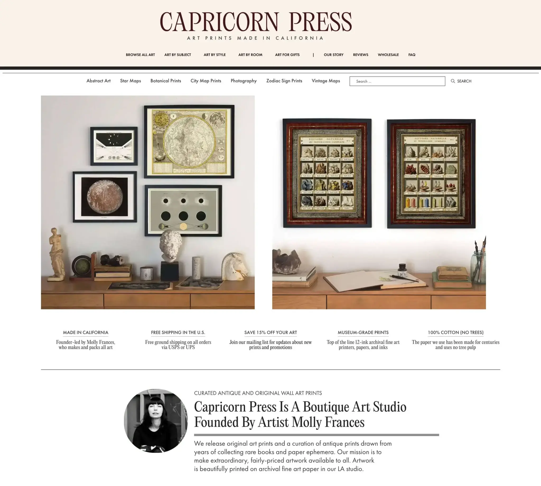 capricorn press home page web design