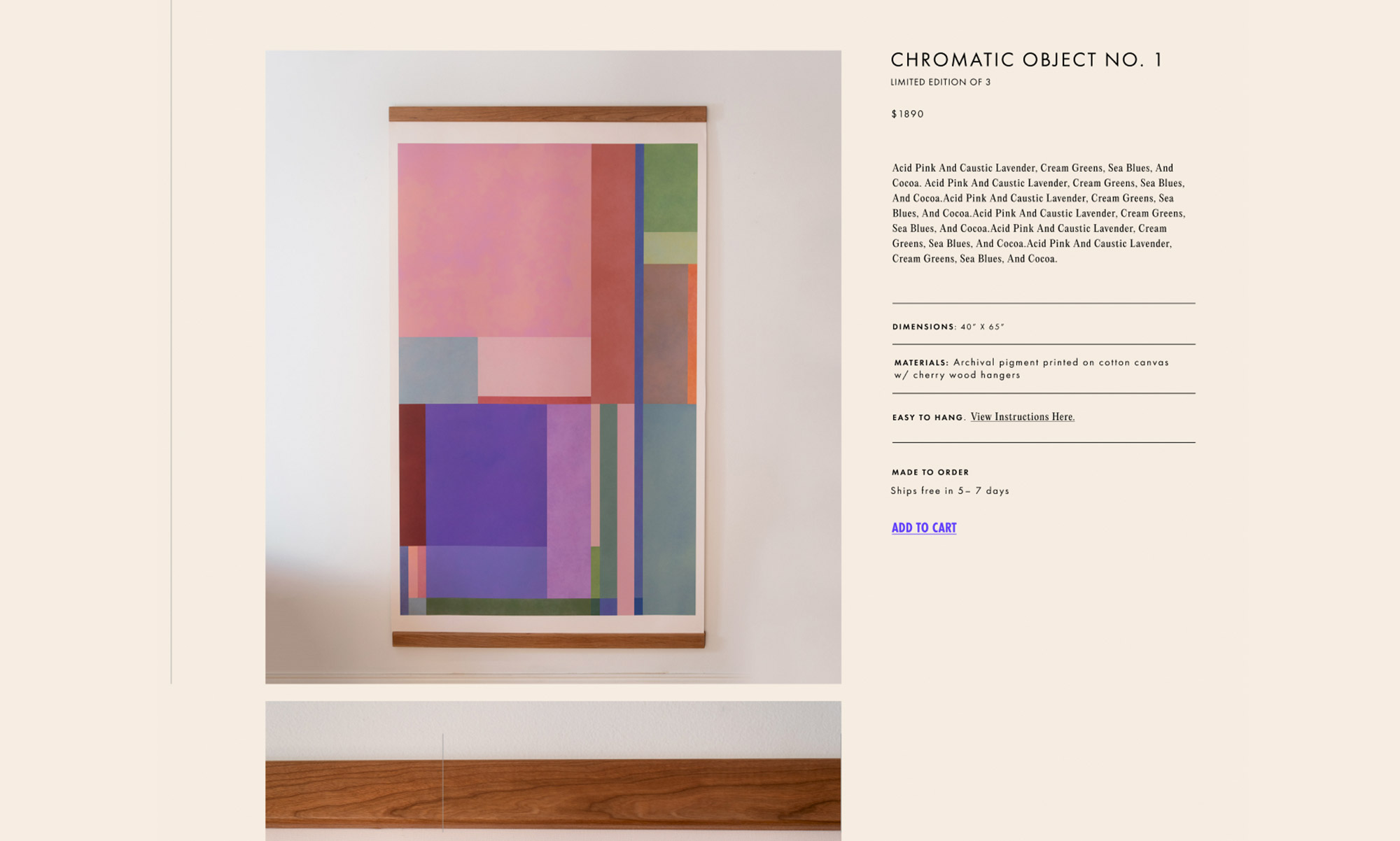 single product page