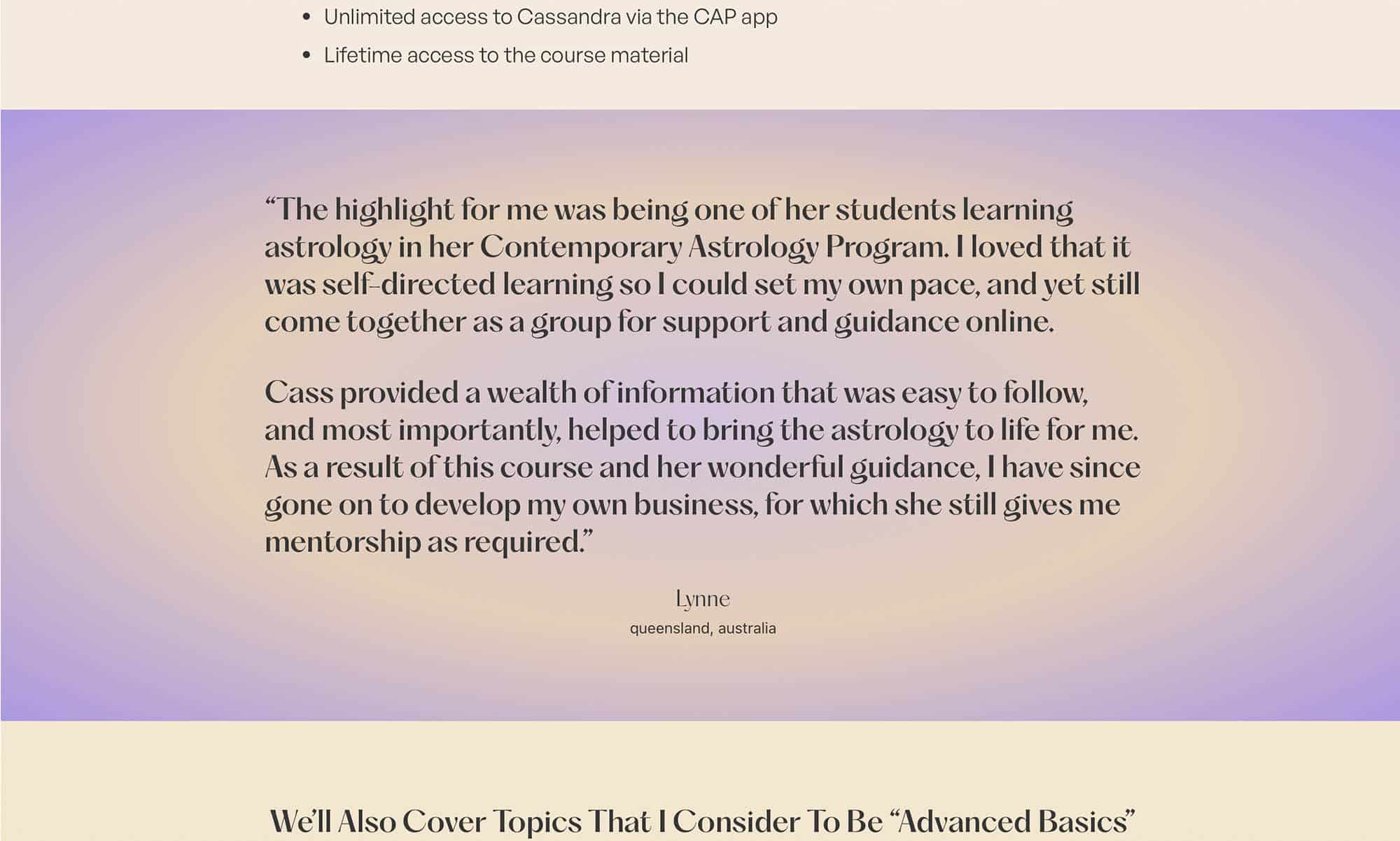 cassandra tyndall site detail