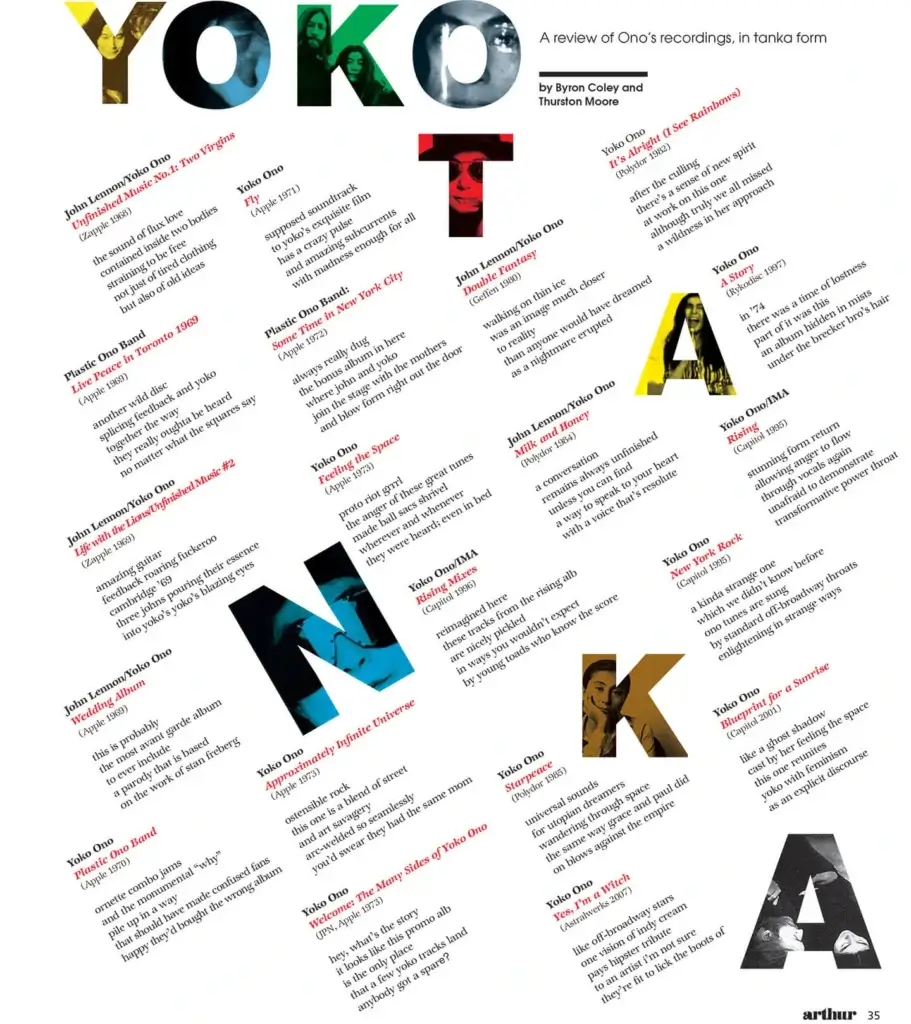 yoko ono magazine spread